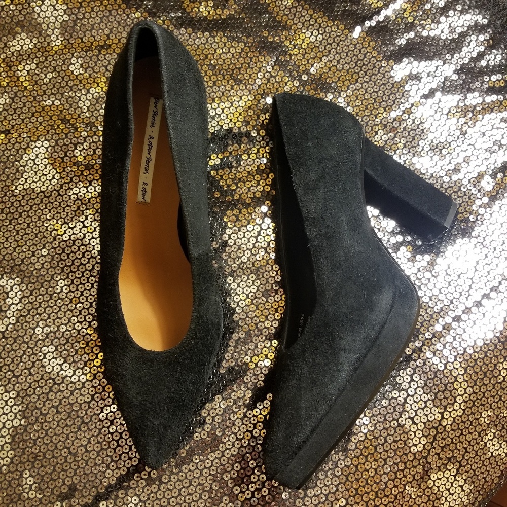 & Other Stories Stacked Heel Pumps